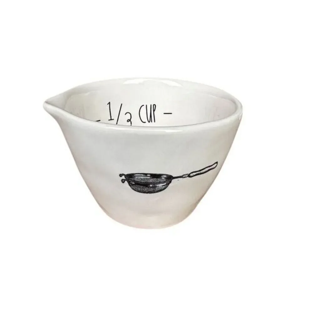 NWT Rae Dunn Icon Measuring‎ Cups 4-Piece Set White Nesting Kitchen Decor
